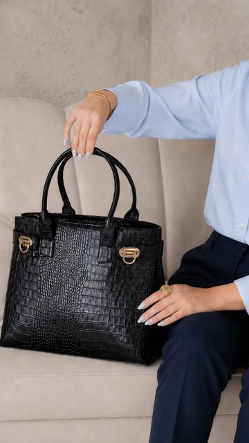 کیف چرم با طرح کروکدیلی