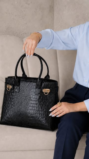 کیف چرم با طرح کروکدیلی